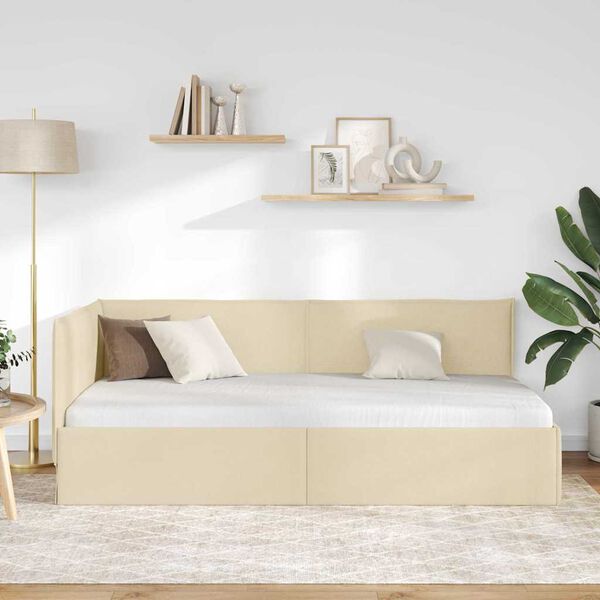 vidaXL Kulmavuoteen runko p&auml;&auml;tyll&auml; Kerma 80 x 200 cm Sametti