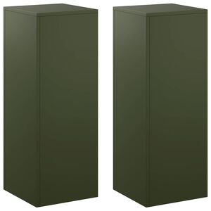 vidaXL Kasviteline 2 pcs Oliivinvihre&auml; 30 x 30 x 80 cm Ter&auml;s