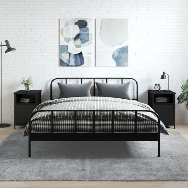 vidaXL Yöpöydät 2 kpl musta 40x42x60 cm tekninen puu