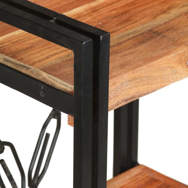 vidaXL 3-tasoinen kirjahylly 60x30x80 cm t&auml;ysi akaasiapuu