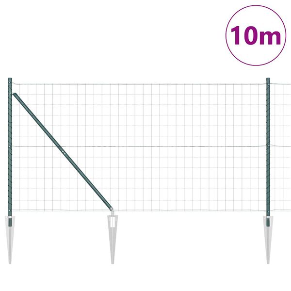 vidaXL Aita ja Tuki Vihre&auml; 1,4 x 10 m Ter&auml;s ja PVC