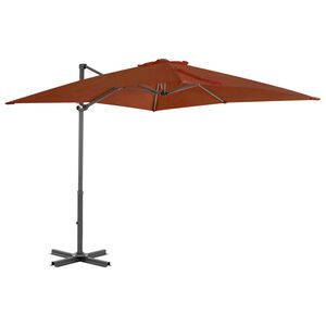 vidaXL Aurinkovarjo cantilever alumiinitolpalla 250x250 cm terrakotta