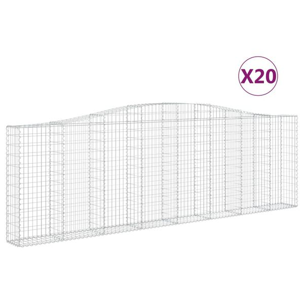 vidaXL Kaarevat kivikorit 20 kpl 400x30x120/140 cm galvanoitu rauta