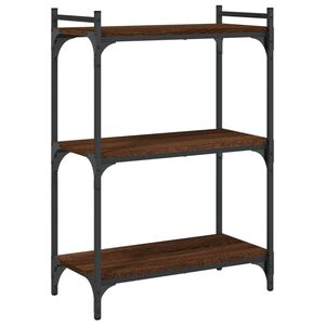 vidaXL Kirjahylly 3 kerrosta ruskea tammi 60x30x86 cm tekninen puu