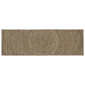 vidaXL Alue Matto Luonnollinen ja musta 80 x 300 cm Juutti