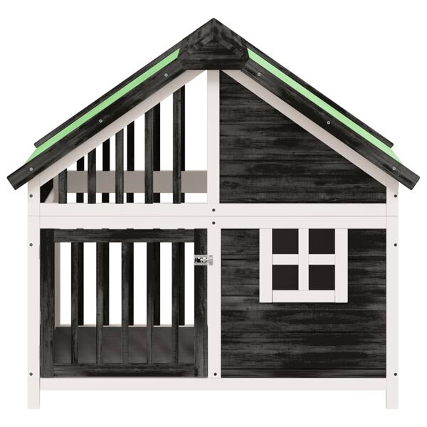 vidaXL Koiratarha harmaa 96x60,5x87 cm täysi mänty