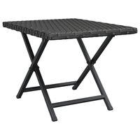 vidaXL Taitettava pöytä musta 45x35x32 cm polyrottinki