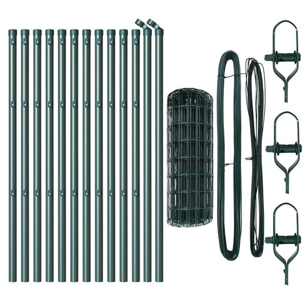 vidaXL Aita ja Tuki Vihre&auml; 0,8 x 25 m Ter&auml;s ja PVC