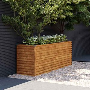 vidaXL Korotettu puutarhalaatikko 196x50x69 cm Corten-ter&auml;s