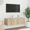 vidaXL TV-sein&auml;kaappi LED-valoilla Sonoma-tammi 100x35x31 cm