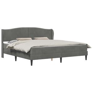 vidaXL S&auml;ngyn runko p&auml;&auml;tyll&auml; Tummanharmaa 6FT Super King Size Sametti