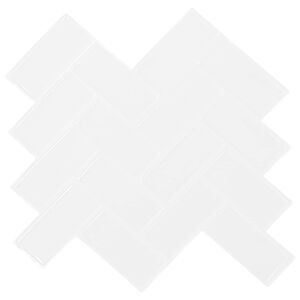 vidaXL Herringbone-laatta 10 kpl valkoinen 30 x 30 cm