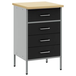 vidaXL Ty&ouml;p&ouml;yt&auml; laatikon kanssa Mustat ja harmaa 50 x 55 x 85 cm