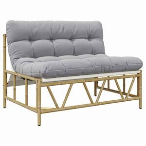 vidaXL Ulkokalusteet tyynyll&auml; Vaaleanharmaa 110 x 74,5 x 71 cm Ter&auml;s