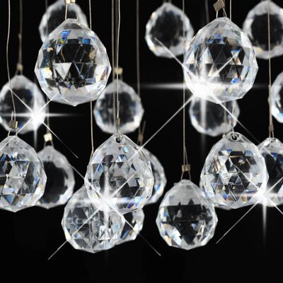 vidaXL Kattovalaisin kristallihelmillä hopea pallo 3 x G9 polttimoa