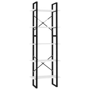 vidaXL 5-tasoinen kirjahylly valkoinen 60x30x175 cm tekninen puu