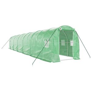 vidaXL Kasvihuone ter&auml;srungolla vihre&auml; 24 m&sup2; 12x2x2 m