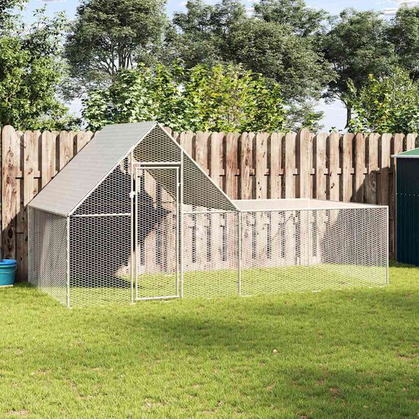 vidaXL Kanah&auml;kki 4x2x2 m galvanoitu ter&auml;s