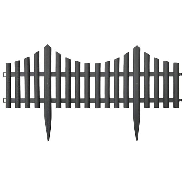 vidaXL Nurmikonreunukset 17 kpl antrasiitti 10 m PP