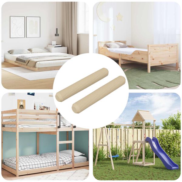 vidaXL Puutapit 2 pcs Ruskea &Oslash;8 x 50 mm t&auml;ysi puu