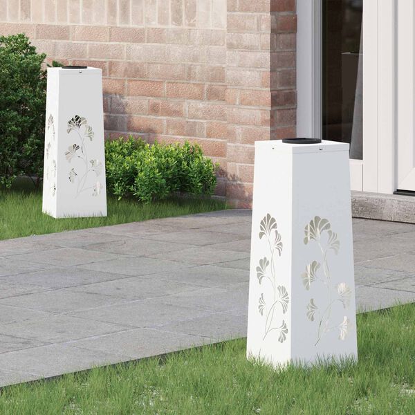 vidaXL Aurinko LED-polkuvalo 2 pcs Valkoinen Kylm&auml;valssattu ter&auml;s