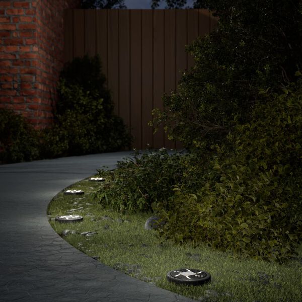 vidaXL Maavalo aurinkopaneeli / maapiikki 12 kpl l&auml;mmin valkoinen