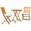 vidaXL Puutarhan Bistro Set 3 pcs Ruskea täysi akaasiapuu
