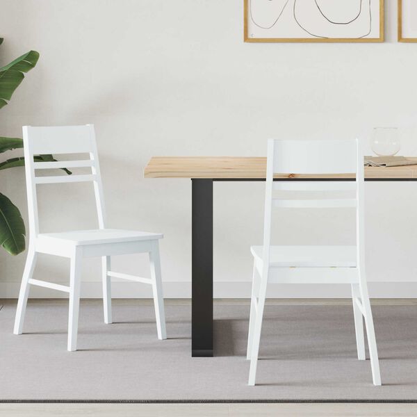 vidaXL Ruokatuolit 2 pcs Valkoinen 43 x 54 x 89 cm Kest&auml;v&auml; Kumipuinen