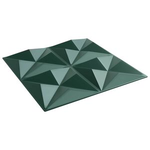 vidaXL Sein&auml;paneelit 12 kpl 50 x 50 cm Origamivihre&auml; XPS Vaahdon