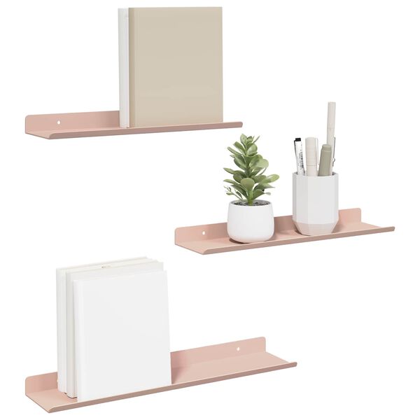 vidaXL Kelluva hylly 3 pcs Pinkki 40 x 9 x 2,5 cm Ter&auml;s