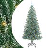 vidaXL Tekoinen joulukuusi lumiflockilla ja LED-valolla 240 cm