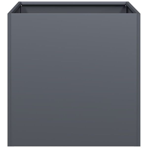 vidaXL Kukkalaatikko antrasiitti 40x40x40 cm kylm&auml;valssattu ter&auml;s