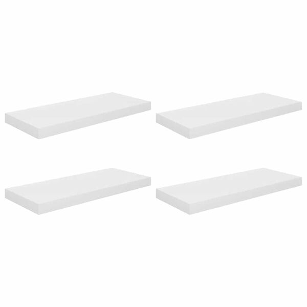 vidaXL Kelluvat sein&auml;hyllyt 4 kpl korkeakiilto valk 60x23,5x3,8 cm MDF