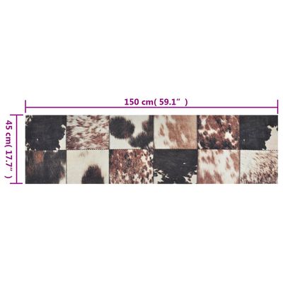 vidaXL Keittiön pestävä matto eläimen nahka 45x150 cm sametti