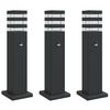 vidaXL Pylv&auml;svalaisimet liiketunnistimella 3 kpl musta 50 cm alumiini