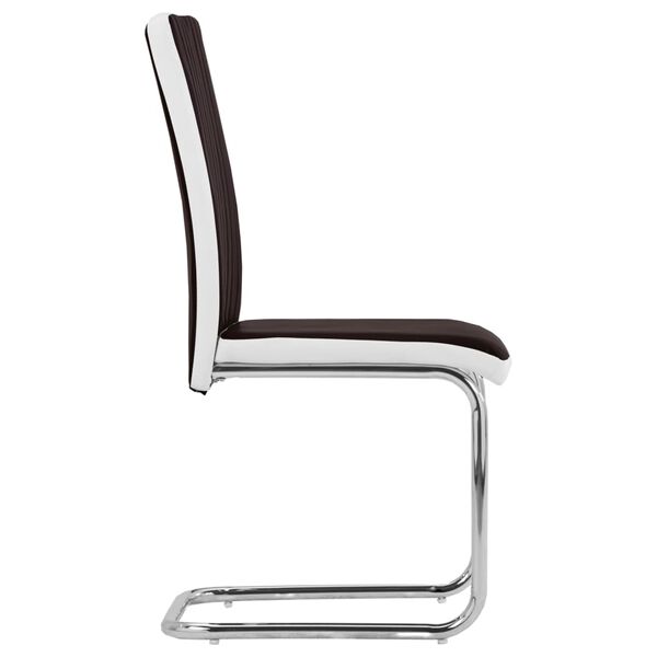 vidaXL Takajalattomat ruokap&ouml;yd&auml;n tuolit 2 kpl ruskea keinonahka