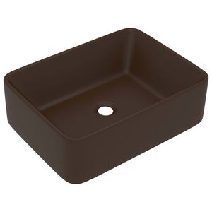 vidaXL Ylellinen pesuallas matta tummanruskea 41x30x12 cm keraaminen