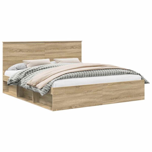 vidaXL S&auml;ngyn runko Sonoma 6FT Super King Size Massiivinen m&auml;nty