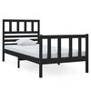 vidaXL S&auml;ngynrunko musta 75x190 cm Small Single t&auml;ysi puu