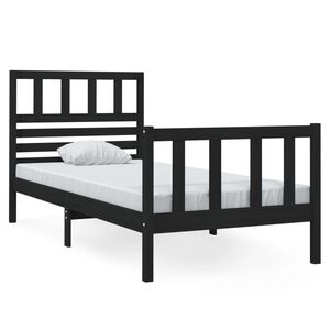 vidaXL S&auml;ngynrunko musta 75x190 cm Small Single t&auml;ysi puu
