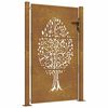 vidaXL Puutarhaportti 100x125 cm Corten-ter&auml;s, puukuvio