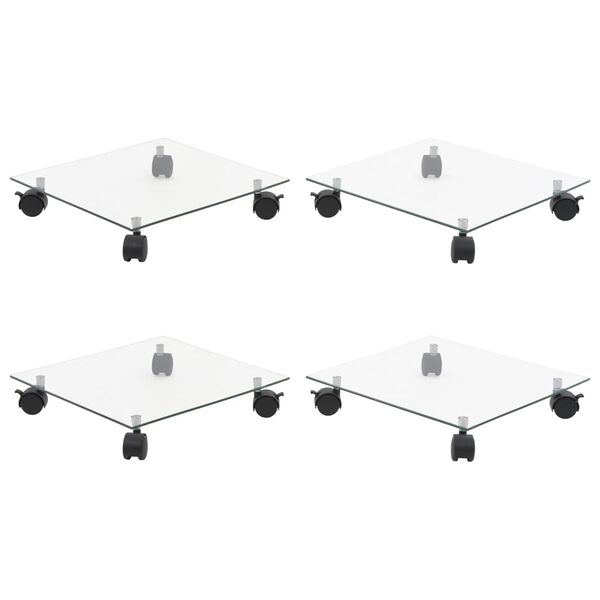 vidaXL Kasvirullakot 4 kpl 35x35 cm karkaistu lasi neliö