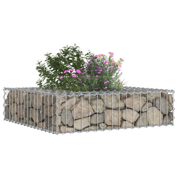 vidaXL Gabion Kohotettu Peti Hopea 80 x 80 x 12 cm Galvanoitu ter&auml;s