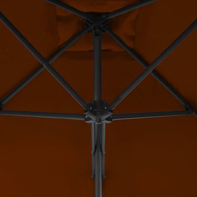 vidaXL Aurinkovarjo terästangolla terrakotta 300x230 cm
