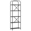 vidaXL Kirjahylly Musta tammi. 60 x 30 x 183 cm Tekninen puu