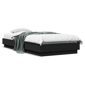 vidaXL S&auml;ngynrunko musta 100x200 cm tekninen puu