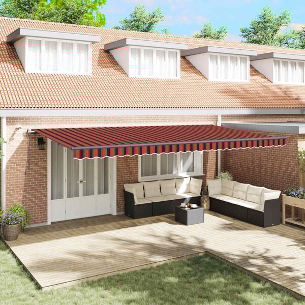 vidaXL Aurinkovarjon kangas Oranssi ja ruskea 600 &times; 300 cm Polyesteri