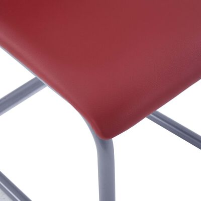 vidaXL Takajalattomat ruokapöydän tuolit 4 kpl punainen keinonahka