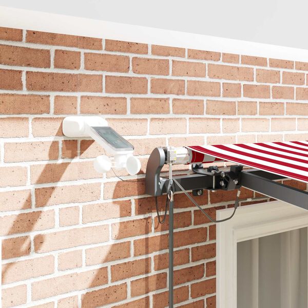 vidaXL Aurinkovarjon kangas mukana Punainen ja valkoinen 350 x 250 cm