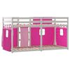 vidaXL Parvisänky verhoilla pinkki 90x200 cm täysi mänty
